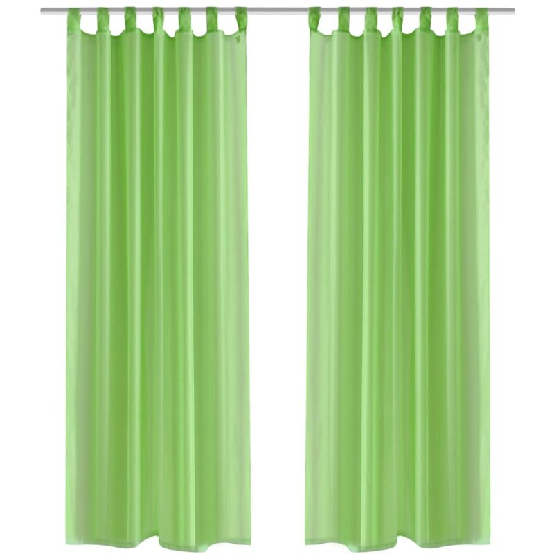

2 Cortinas verdes transparentes 140 x 175 cm - Verde