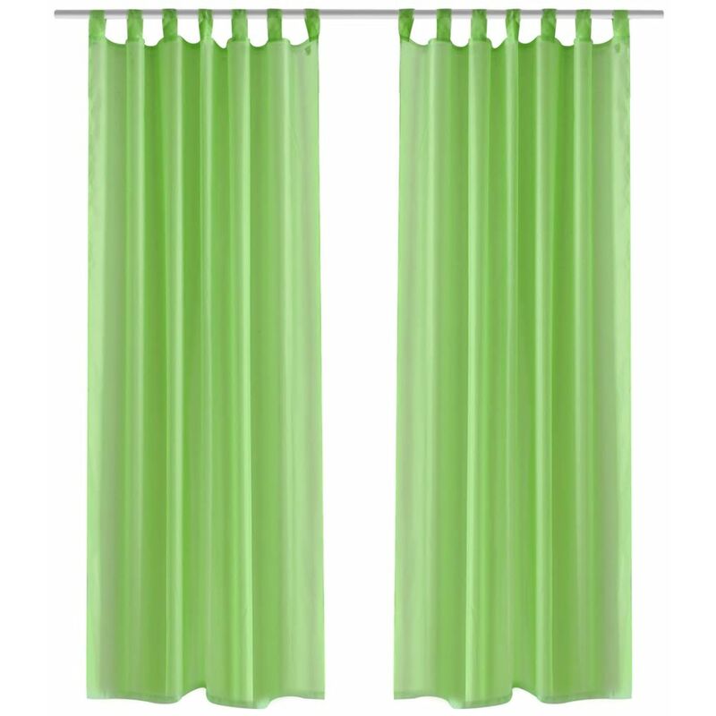 

2 Cortinas verdes transparentes 140 x 245 cm