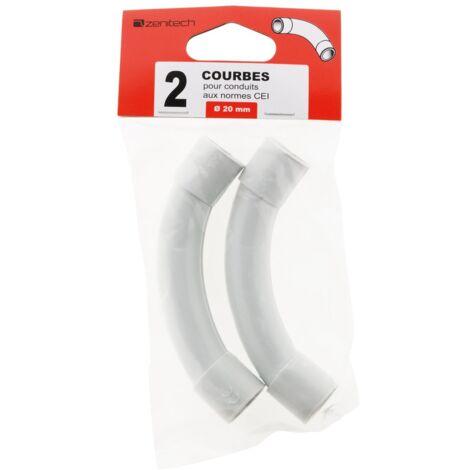 2 courbes grand rayon Ø 20mm - gris