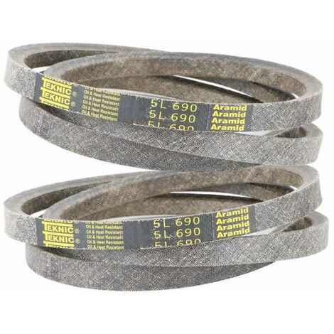 2 courroies tondeuse Tiger Belts 5L690 kevlar trapézoïdale  15,8 x 1753 mm