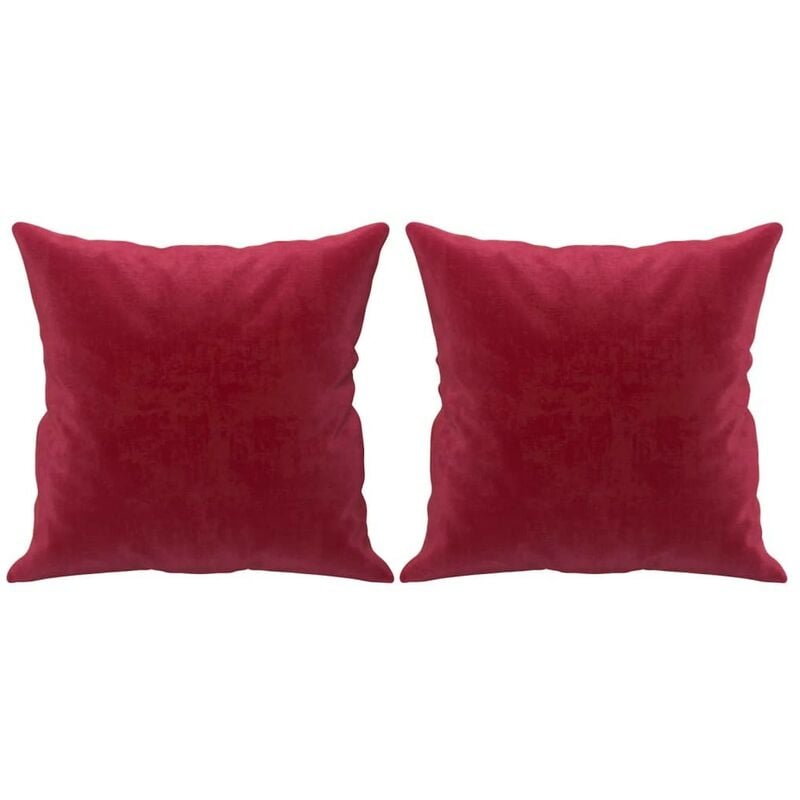 Le Poisson Qui Jardine - 2 Coussins décoratifs Rouge 40 x 40 cm En Velours. Idéal Salon, Sofa et Canapé - Rouge