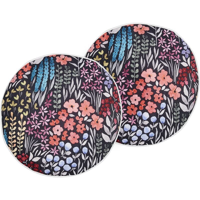 2 Coussins d'Extérieur en Tissu Multicolore à Motif Floral 40 x 40 cm Castelaro - Multicolore