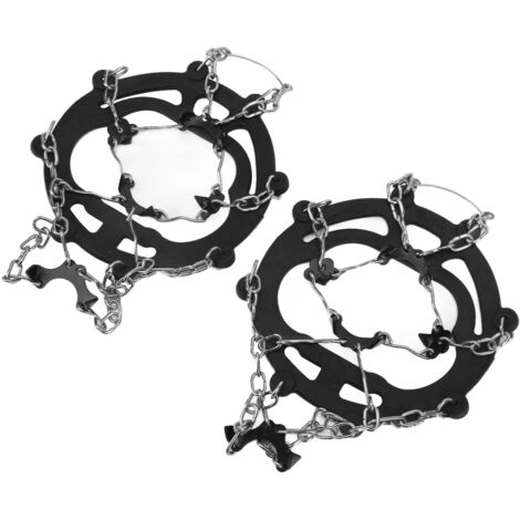 2 Crampons à Glace pour Chaussures, Griffes d'Escalade avec 8 Pointes pour Randonnée Hivernale et Alpinisme - Noir