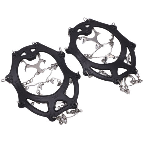2 Crampons d'Escalade 12 Pointes en Acier Inoxydable, Semelles Antidérapantes pour Chaussures de Neige Taille M Noir