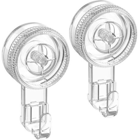 2 Crochet Ventouse Mural Transparent, Crochet Mural Puissant 5KG Plastique, Patère Porte Serviette Salle de Bain Attache Crochet