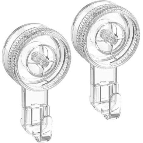2 Crochet Ventouse Mural Transparent, Crochet Mural Puissant 5KG Plastique, Patère Porte Serviette Salle de Bain Attache Crochet