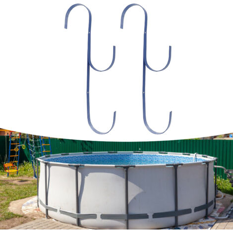 2 Crochets de Piscine pour Perches et Épuisettes Support de Rangement