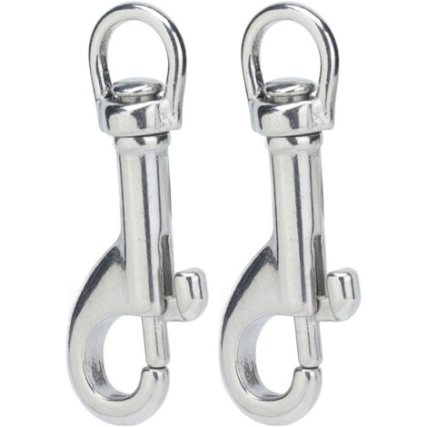 2 Crochets en Acier Inoxydable 316 pour Collier Canin - 65mm - Accessoire pour Attache Chien