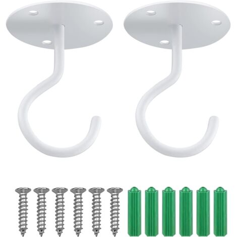2 crochets muraux pour plantes PCS avec vis (blanc)