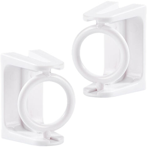 2 Crochets Porteur de Barre de Rideau Rotatifs - PP, 100g, Support Fort Charge Multifonctionnel pour Rideaux et Serviettes