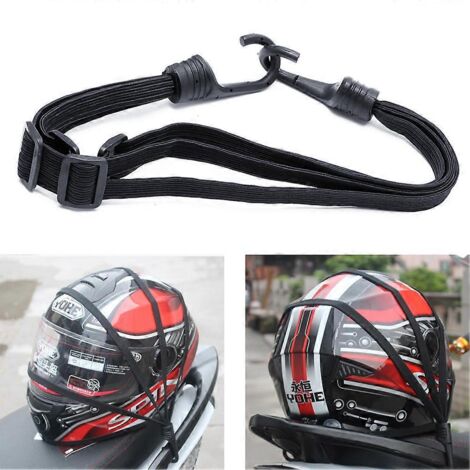 2 crochets pour moto, résistants, rétractables, pour casque et bagages, avec sangle élastique neuve