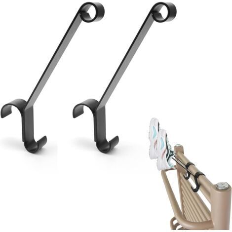 2 Crochets Universels pour Radiateur - Support pour Chaussures & Serviettes - Noir - Amovible & Réglable - Compatible Tous Radiateurs Standard (Sèche-serviettes)