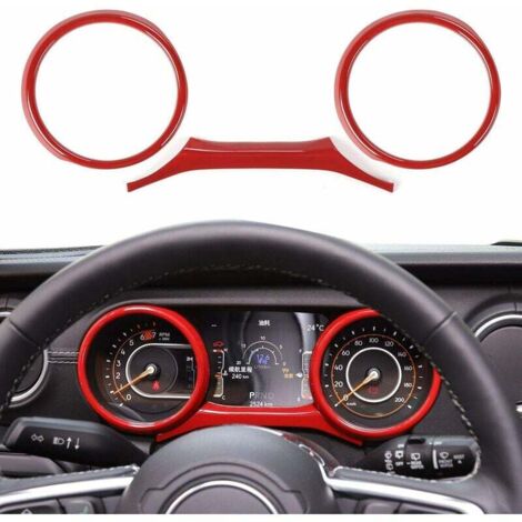 2 cubiertas de tablero ABS, accesorios interiores para Jeep Wrangler 2018-2023 JL JLU Sport X Sahara Rubicon Gladiator JT Red