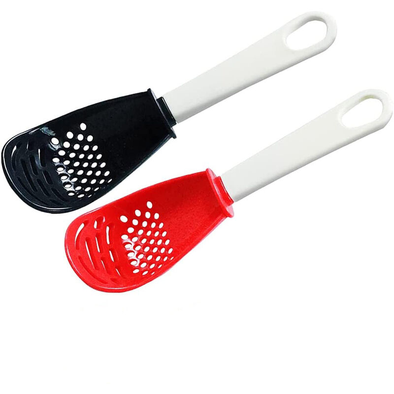 

Sunflower - 2 cucharas de madera multifuncionales, utensilios de cocina, Skimmer Scoop Sieve Tamper Rallador, no tóxico, resistente al calor, para