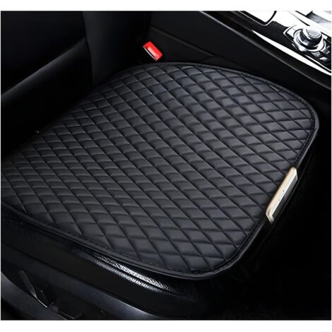 2 Cuscino per sedile auto, cuscino per sedile auto in pelle PU, coprisedile per auto, protezione per sedile anteriore auto super morbida e confortevole, per camion, SUV, furgone (nero)