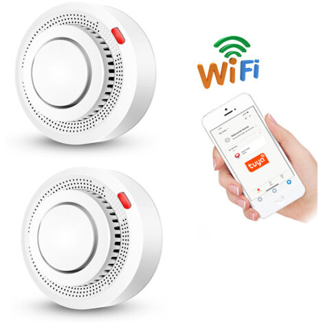 2 détecteurs de fumée Wi-Fi pour la sécurité de la maison (application Tuya Smart Life)