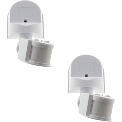 2 détecteurs mouvement IP44 - tête orientable - 1200W - blanc - Zenitech