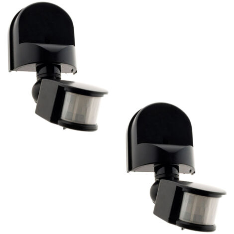2 détecteurs mouvement IP44 - tête orientable - 1200W - noir - Zenitech