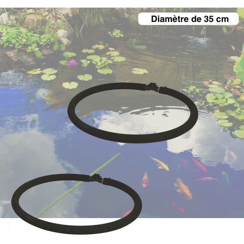 2 Diffuseurs D'Air Poreux 35 cm Pour Bassins De Jardin + Tuyau - Noir
