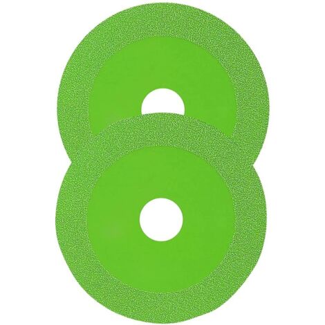 2 discos de corte de vidrio de 125 mm para amoladora angular para porcelana, vidrio, jade y botellas de vino (Ø 22,23 mm, verde)
