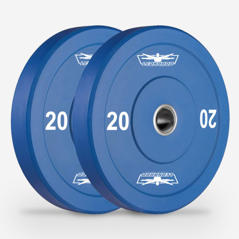 

2 discos olímpicos de goma y acero de 20 kg parachoques cross training de 50 mm Hanzo