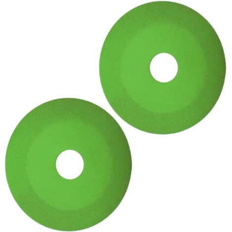 2 disques à découper le verre, diamètre intérieur 22 mm, diamètre extérieur 100 mm, largeur de coupe 15 mm, épaisseur 1 mm, lame de scie diamantée pour carrelage, cristal et bouteilles de vin (vert).