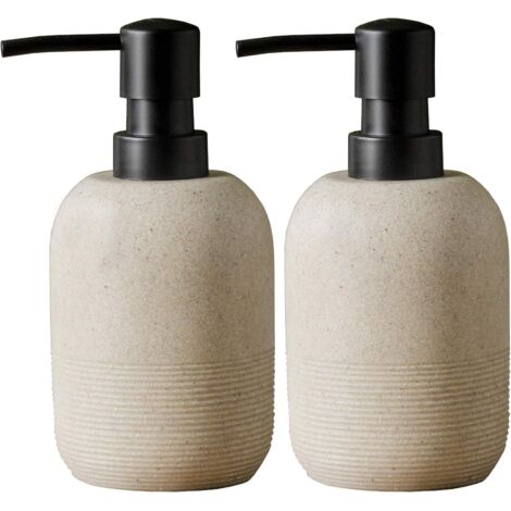 2 distributeurs de gel hydroalcoolique, beige