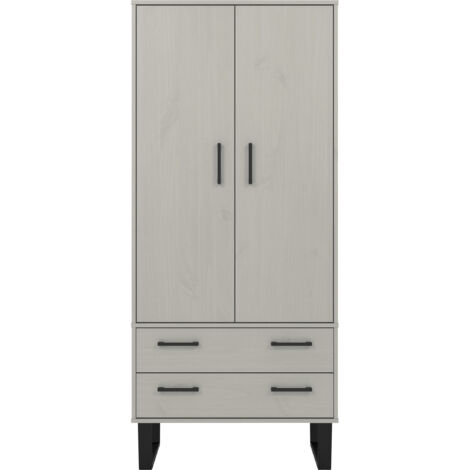 2 Door, 2 Drawer Wardrobe Grey Wax Finish