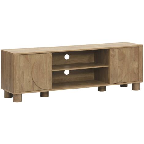 2-door exotic mango wood effect TV stand 155cm Pondi