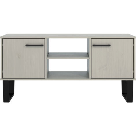 2 Door Flat Screen Tv Unit Grey Wax Finish
