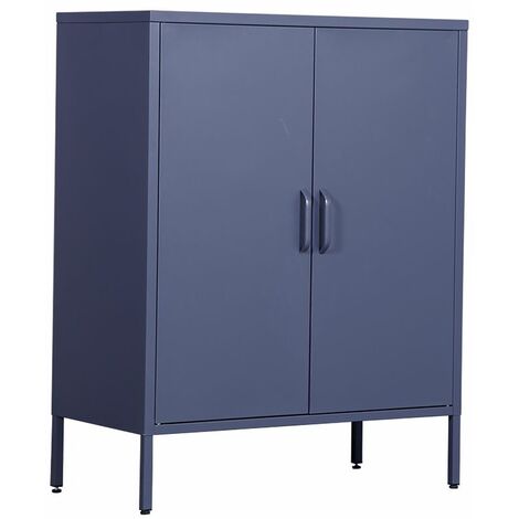 Bedroom Furniture including Single Compartment Bedside Table, Steel 2 Door Storage Cupboard and Metal Wardrobe available in Grey or White
