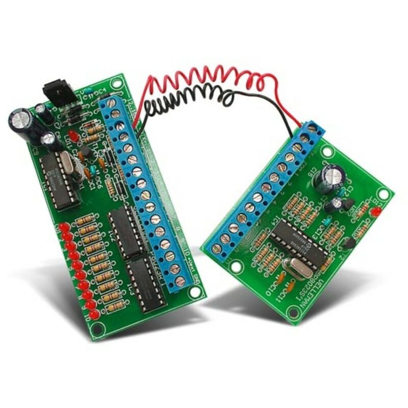 Whadda Kit de soudage, diy, télécommande 2 fils, 10 canaux, pilotée par microprocesseur