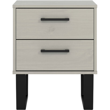 2 Drawer Bedside Cabinet Grey Wax Finish