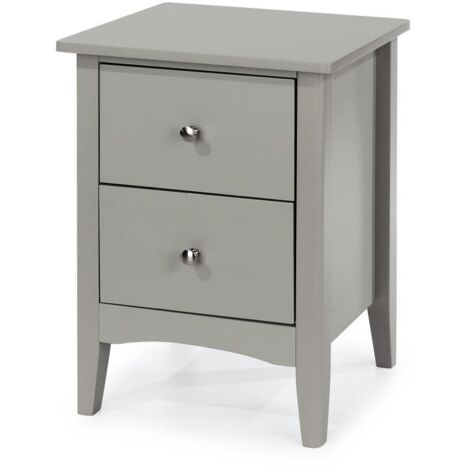 2 Drawer Bedside Cabinet - MDF - 40 x 32 x 57 cm - Grey