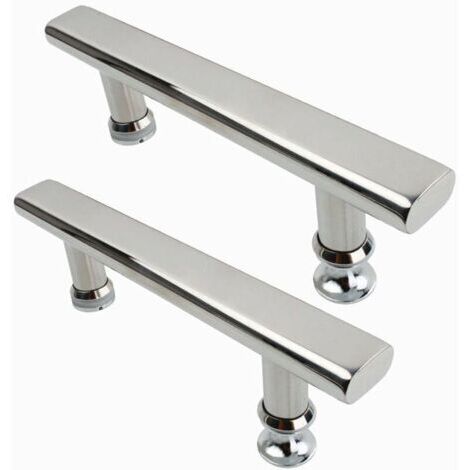 2 Duschkabinentürgriffe aus verchromtem Edelstahl, 145mm, für Badezimmer und Küche