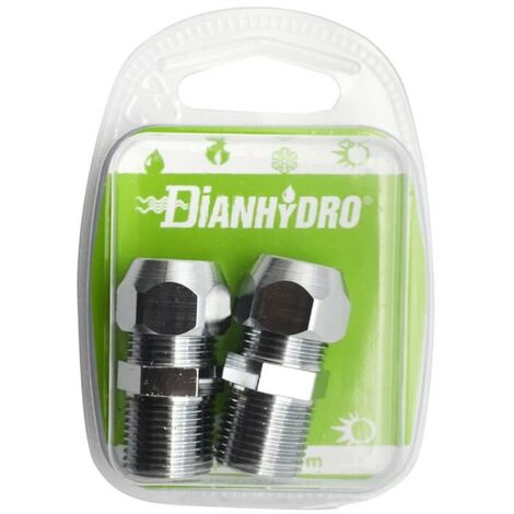 2 embouts bicônes chromés pour tiges blister