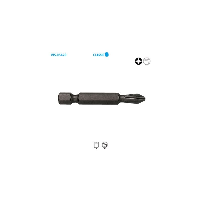 Leman - Embout de vissage série longue 1/4'' - pozidriv® Classic pz N°2 Long. 50 Boite de 15