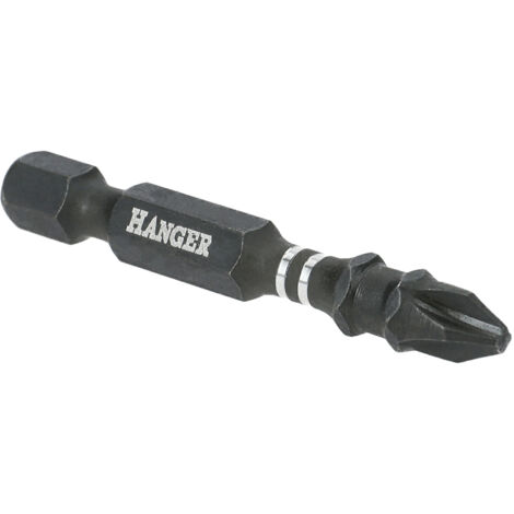 2 EMBOUTS IMPACT 1/4'' CRUCIFORME PH2 LONGUEUR 75 MM - HANGER - 134076