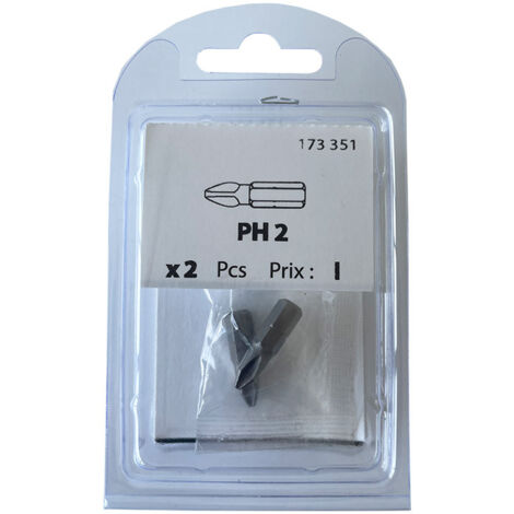 2 embouts Phillips PH2 acier - Vissal
