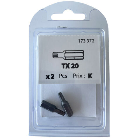 2 embouts Torx TX20 acier - Viswood