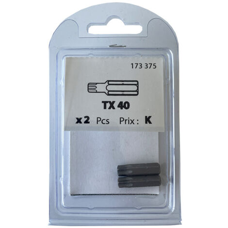 2 embouts Torx TX40 acier - Viswood