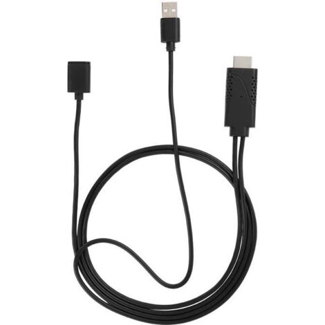 2 en 1 1080P USB femelle vers HDMI mâle HDTV câble adaptateur pour iPhone Android
