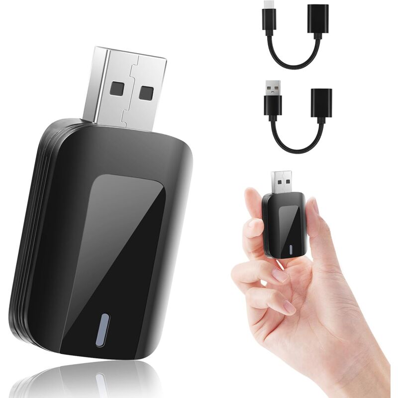 2 en 1 Adaptateur sans Fil pour Android Auto et CarPlay, Stick Convertir Android Auto/CarPlay Filaire en sans Fil, Compatible avec Voitures Équipées