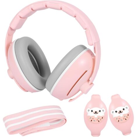 2 en 1 Casque Anti Bruit Bébé, Amélioration du Sommeil, Voyages et Fêtes, Réglable, Protection Auditive Confortable Pour Bébés et Tout-Petits Jusqu'à 48 Mois