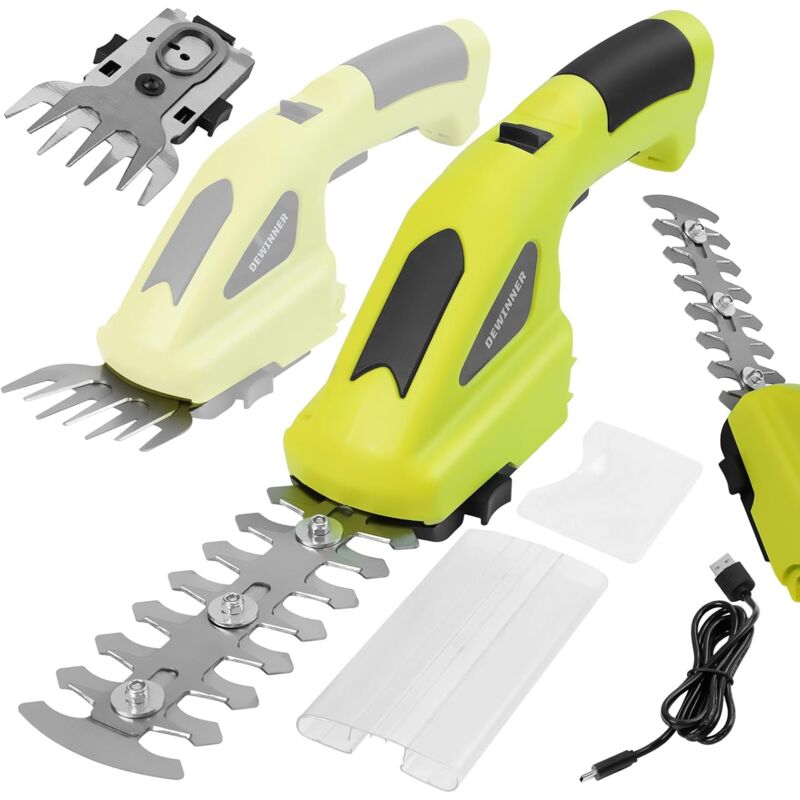 2 en 1 Cisailles à Gazon 7.2V, Cisaille à Gazon avec 2 Lames, Cisaille de Jardin pour Couper Les Haies, Les pelouses, Largeur/Longueur de Coupe