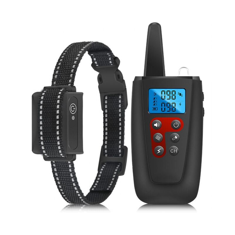 Serbia - 2 En 1 Collier De Dressage Pour Chien 1000 Metre - Collier Anti Aboiement Avec Telecommande Recepteur, Ip67 Etanche Et Rechargeable