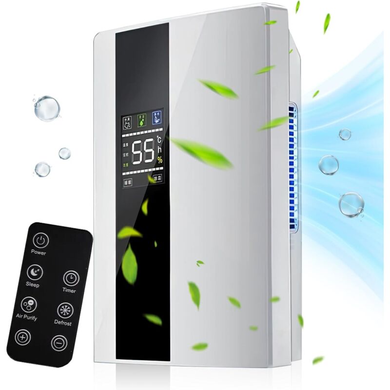 2 en 1 Deshumidificateur D Air & Purificateur D'Air, Deshumidificateur