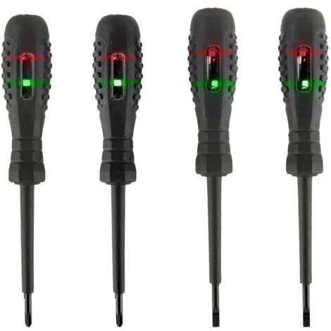 2 en 1 Détecteur d electricité De Tournevis magnétique, Fort Couple elevé détecteur d'électricité, Stylo De Testeur De Tension Pour électriciens(2 têtes plates +2 croix)