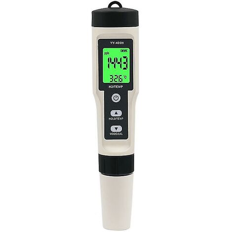 2-en-1 H2/mètre de température fonction de verrouillage des données moniteur de qualité de l'eau pour la maison(Rétroéclairage)