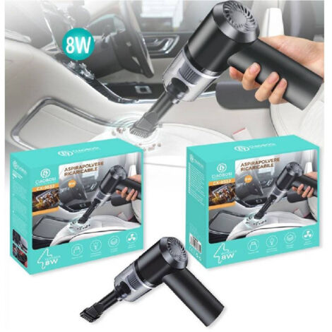 2-en-1 Home Auto Rechargeable Usb Pistolet Aspirateur Avec Led 8 Watts Cx-9532